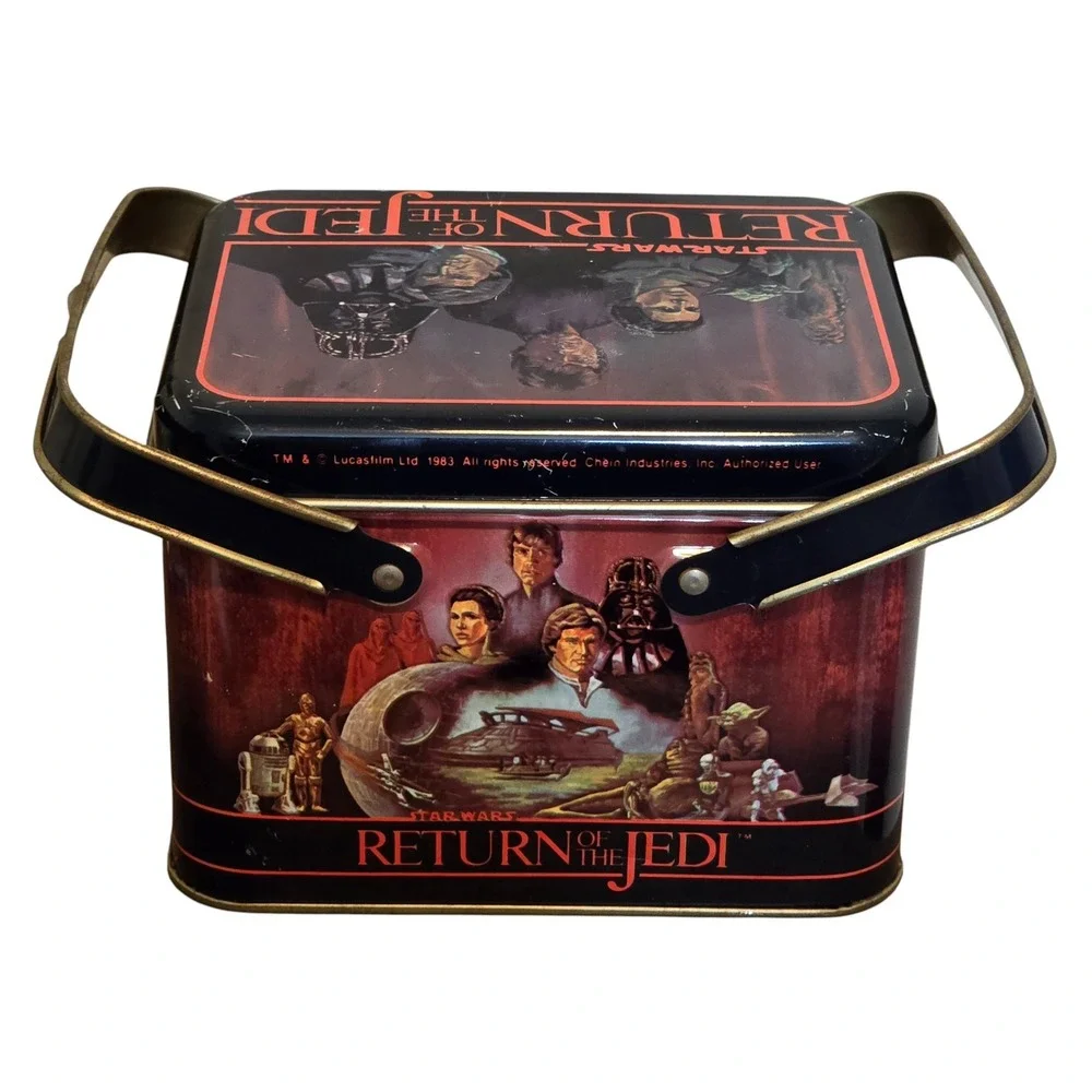 1983 Chein Star Wars Return Of The Jedi ROTJ Collectible Tin Box w/ Handles
